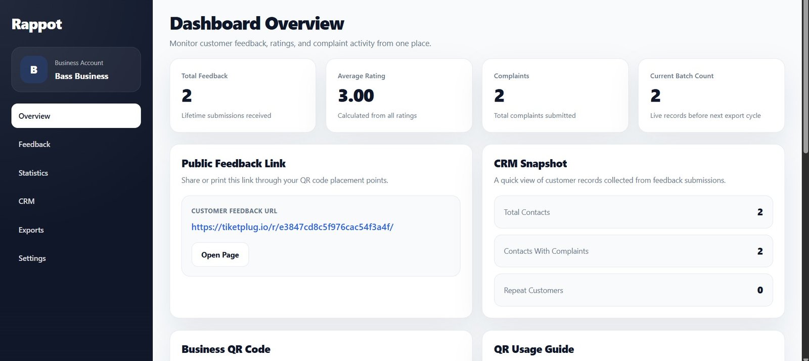 QR-Based Feedback System